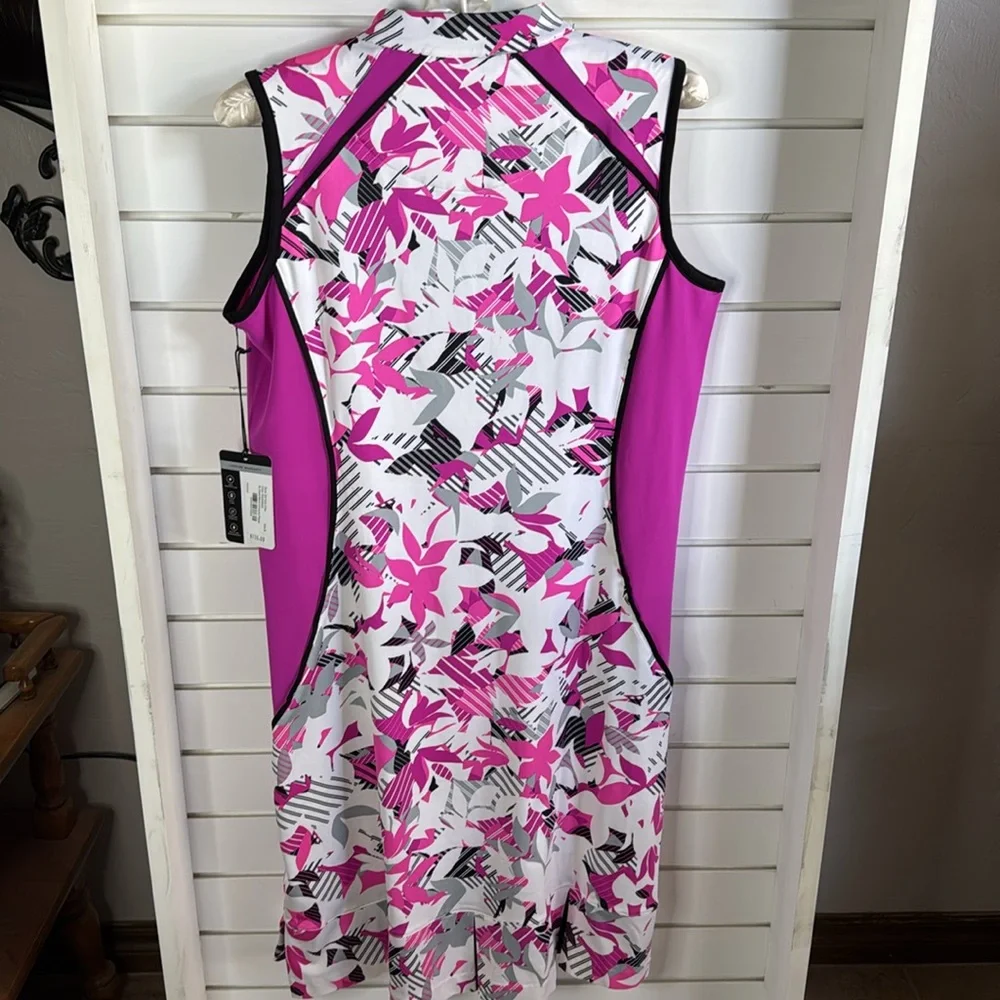 Tail Pink and White Floral Sleeveless Dress